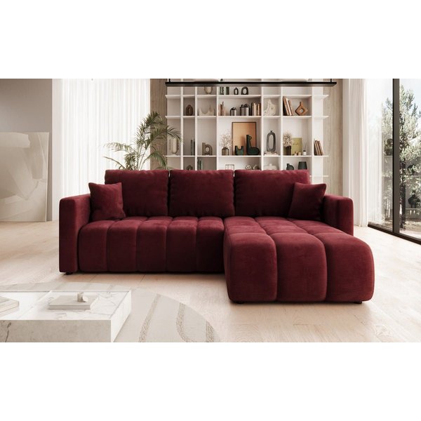 Luxusbetten24 Schlafsofa Designer Sofa Beatrice L in Samt, mit Schlaffunktion und Stauraum