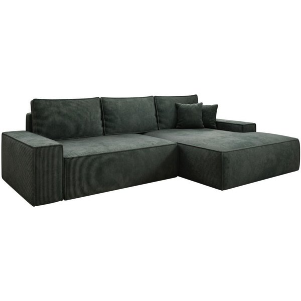 Luxusbetten24 Schlafsofa Designer Sofa Verona mit breiter Ottomane, mit Schlaffunktion und Stauraum