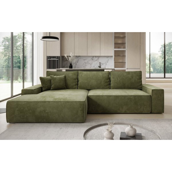 Luxusbetten24 Schlafsofa Designer Sofa Verona mit breiter Ottomane, mit Schlaffunktion und Stauraum