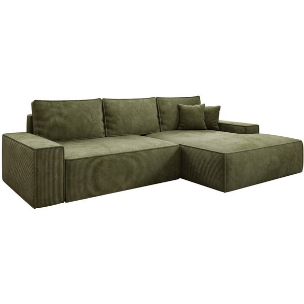 Luxusbetten24 Schlafsofa Designer Sofa Verona mit breiter Ottomane, mit Schlaffunktion und Stauraum