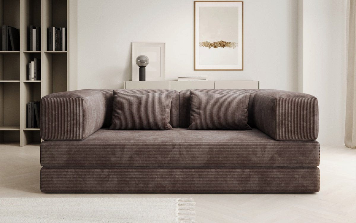 Luxusbetten24 Sofa Designer Sofa Lazy 3 Sitzer, mit Aufklappfunktion und Cordbezug – Bild 3 von 5