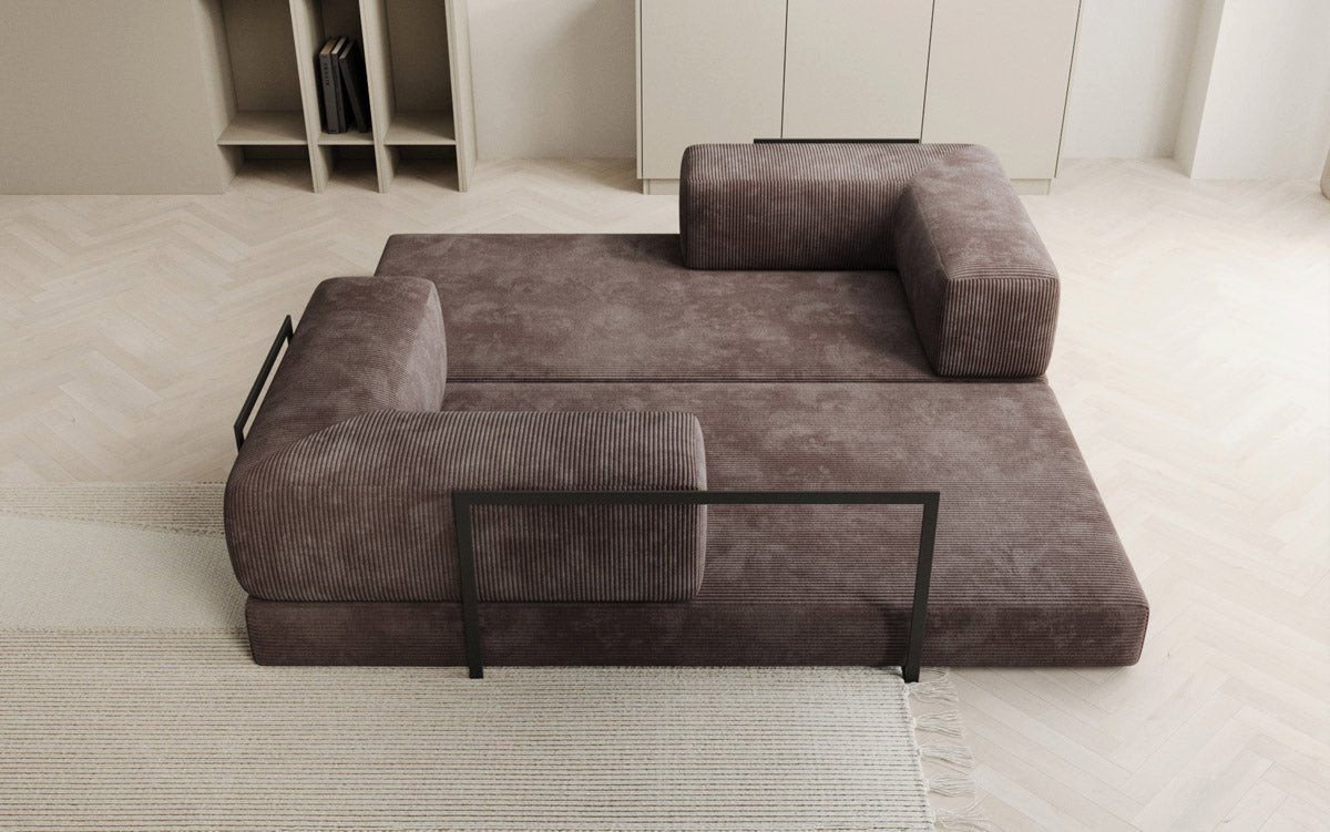 Luxusbetten24 Sofa Designer Sofa Lazy 3 Sitzer, mit Aufklappfunktion und Cordbezug – Bild 5 von 5