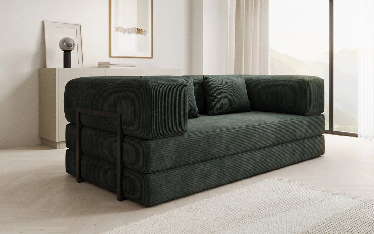Luxusbetten24 Sofa Designer Sofa Lazy 3 Sitzer, mit Aufklappfunktion und Cordbezug – Bild 2 von 5