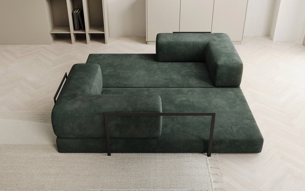 Luxusbetten24 Sofa Designer Sofa Lazy 3 Sitzer, mit Aufklappfunktion und Cordbezug – Bild 4 von 5