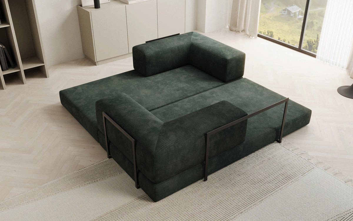 Luxusbetten24 Sofa Designer Sofa Lazy 3 Sitzer, mit Aufklappfunktion und Cordbezug – Bild 5 von 5