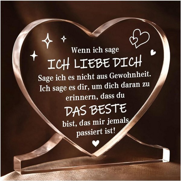 LuxusKollektion Acrylglasbild Ich liebe dich Geschenk Acryl Herz Hochzeitstag Jahrestag Mann Frau, (1 St)