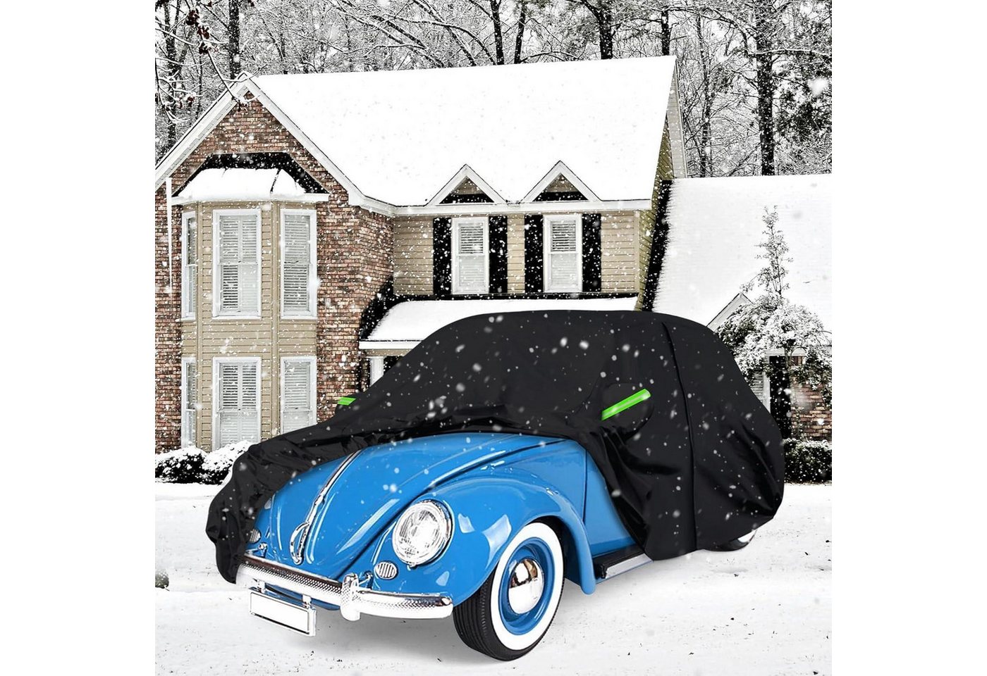 LuxusKollektion Autoplane Autoabdeckung Schwarz Maßgeschneidert für VW Beetle 1960-1980 – Bild 3 von 5