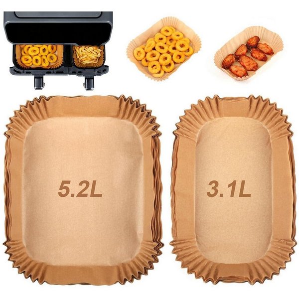 LuxusKollektion Backpapier Backpapier Airfryer Dual Basket 100pcs Backpapier für Tefal EY9018
