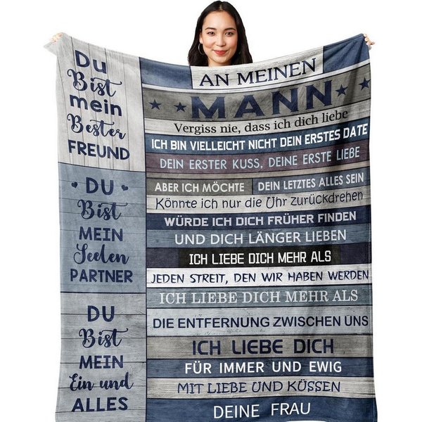 LuxusKollektion Badaccessoire-Set Decke Ich liebe dich Geschenk Ehemann Valentinstag 130X150CM Mann