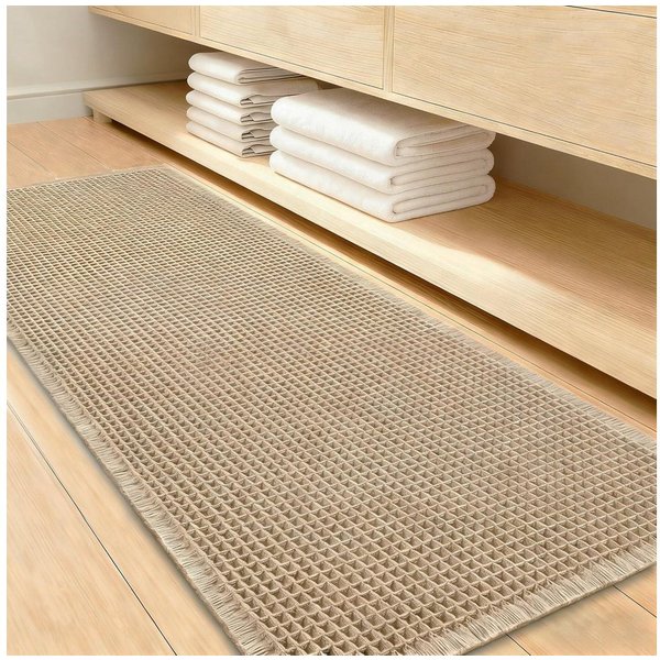 LuxusKollektion Badematte Badezimmermatte Boho Braun 60x150cm