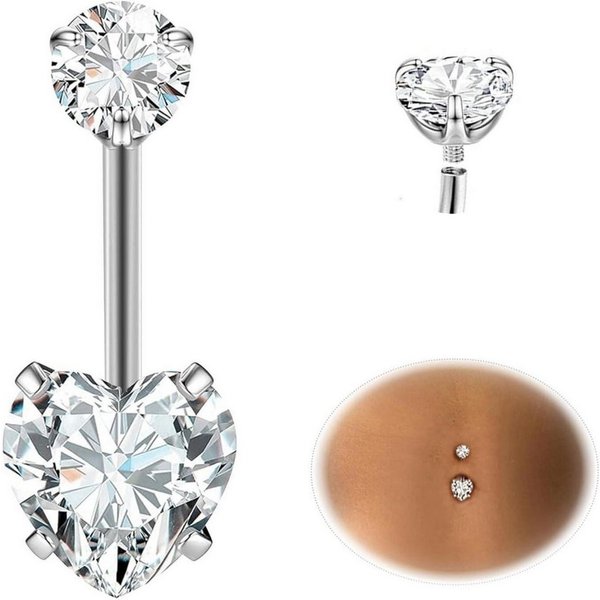 LuxusKollektion Bauchnabelpiercing G23 Titan Bauchnabelpiercing Gold Silber 14G 10MM 12MM Belly Piercing