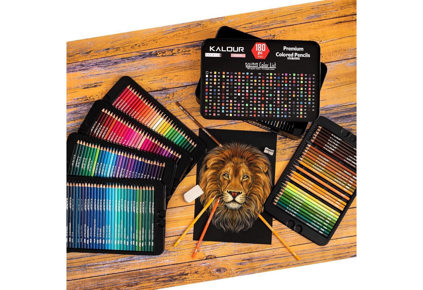 LuxusKollektion Buntstift 180 Buntstifte Set Erwachsene Künstler Pigment Weichmine Wachs – Bild 5 von 5