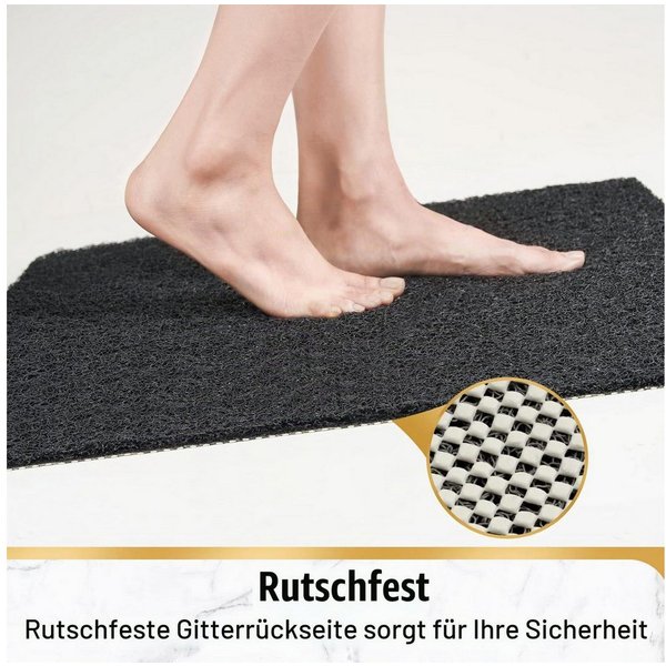 LuxusKollektion Duscheinlage Duschmatte Antirutschmatte Schwarz 60 x 60 cm (Quadratisch), B: 60 cm, L: 60 cm