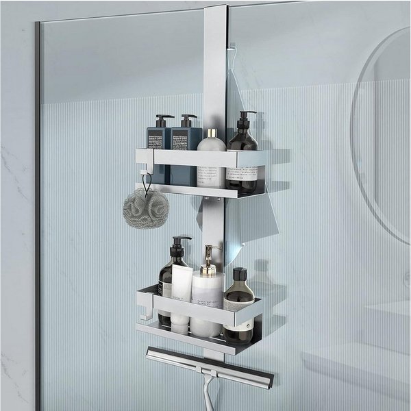 LuxusKollektion Duschregal Duschablage Edelstahl SUS304 Hängend für Glastür ohne Bohren (Stil A