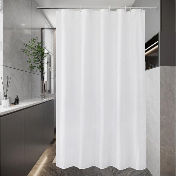 LuxusKollektion Duschvorhang Duschvorhang 100x200 Weiß Textilstoff Wasserdicht Badvorhang Breite 100 cm