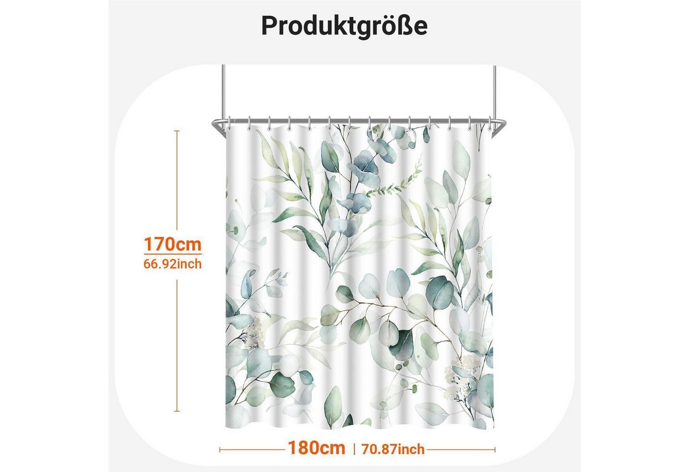 LuxusKollektion Duschvorhang Duschvorhang 120x200 Polyester Multi 186 H200 x B120 cm 1er Pack Breite 120 cm – Bild 2 von 5