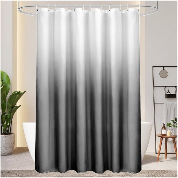 LuxusKollektion Duschvorhang Duschvorhang 180x190cm Textil Grau wasserdicht mit beschwertem Saum Breite 190 cm