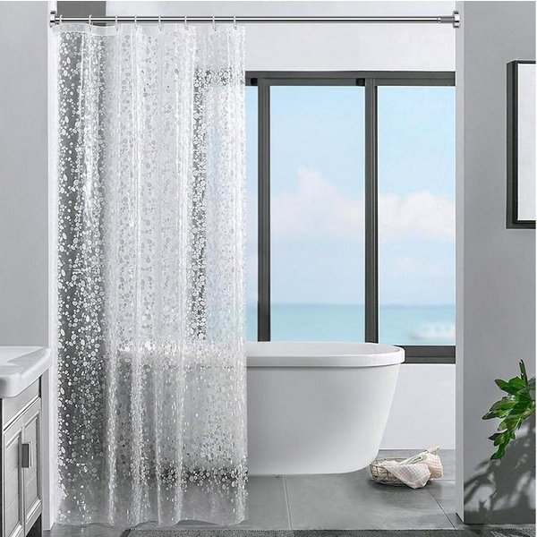 LuxusKollektion Duschvorhang Duschvorhang 3D Steinmuster transparent 100% Eva wasserdicht 120x200cm