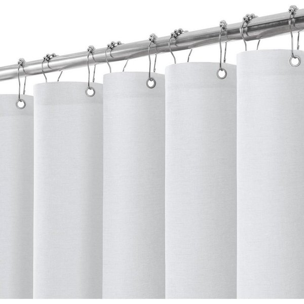LuxusKollektion Duschvorhang Duschvorhang Metallringe Stoff Leinen Weiß H182 x B152 cm 1er Pack Breite 152 cm (1-tlg)