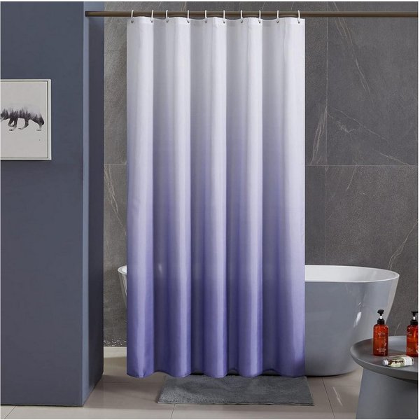 LuxusKollektion Duschvorhang Schmaler Duschvorhang Polyester Wasserabweisend Gradient Lila 90x180 Breite 90 cm