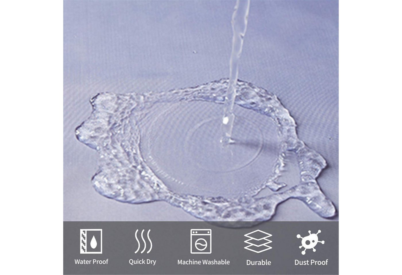LuxusKollektion Duschvorhang Schmaler Duschvorhang Polyester Wasserabweisend Gradient Lila 90x180 Breite 90 cm – Bild 4 von 5