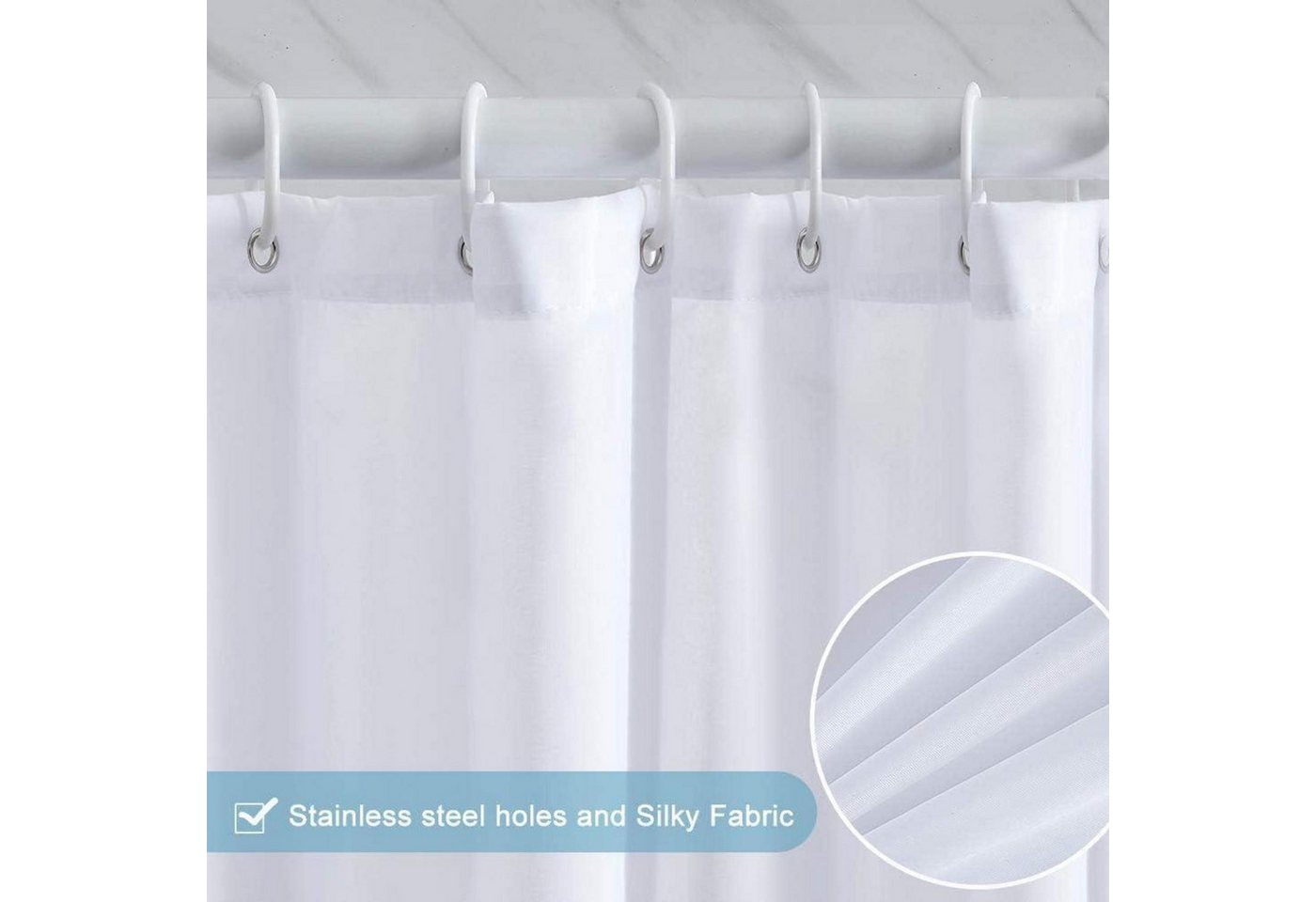 LuxusKollektion Duschvorhang Schmaler Duschvorhang Polyester Wasserabweisend Gradient Lila 90x180 Breite 90 cm – Bild 5 von 5