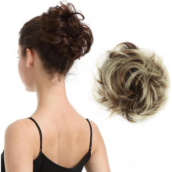 LuxusKollektion Echthaar-Extension Dutt Haarteil menschliches Haar 1 Pcs 27 g Mittelbraun Hellblond