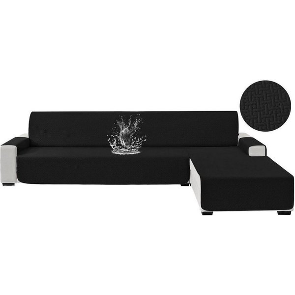 LuxusKollektion Ecksofahusse Sofabezug Ecksofa Wasserdicht Schwarz L Form 2 Sitzer (L 210 CM)