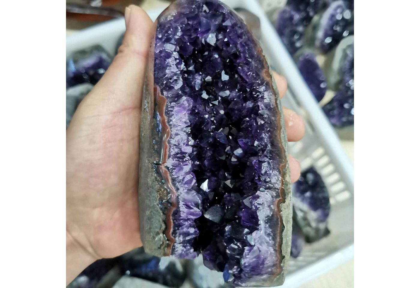 LuxusKollektion Edelstein Amethyst-Kristall-Geode Cluster, Natur, (1-St) – Bild 3 von 5