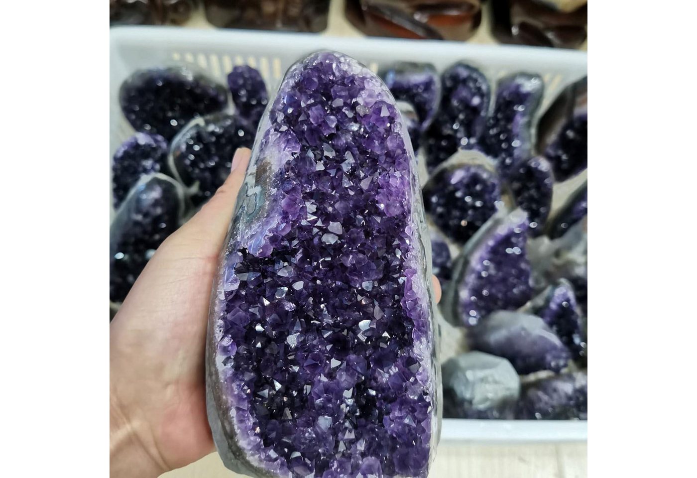 LuxusKollektion Edelstein Amethyst-Kristall-Geode Cluster, Natur, (1-St) – Bild 5 von 5