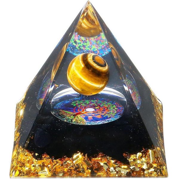 LuxusKollektion Edelstein Pyramide Kristall Edelstein Stein Energie Deko Obsidian Tigerauge, (1-St)