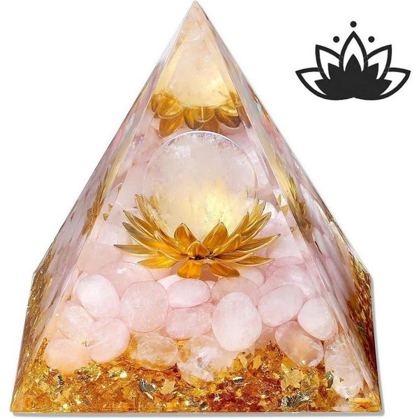 LuxusKollektion Edelstein Rosenquarz Orgonit Pyramide Edelsteine Kristalle Lotus Energiesteine