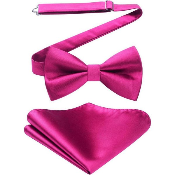LuxusKollektion Fliege Fliege Vorgebundene Herren Einstecktuch Smoking Hochzeit A1-fushia