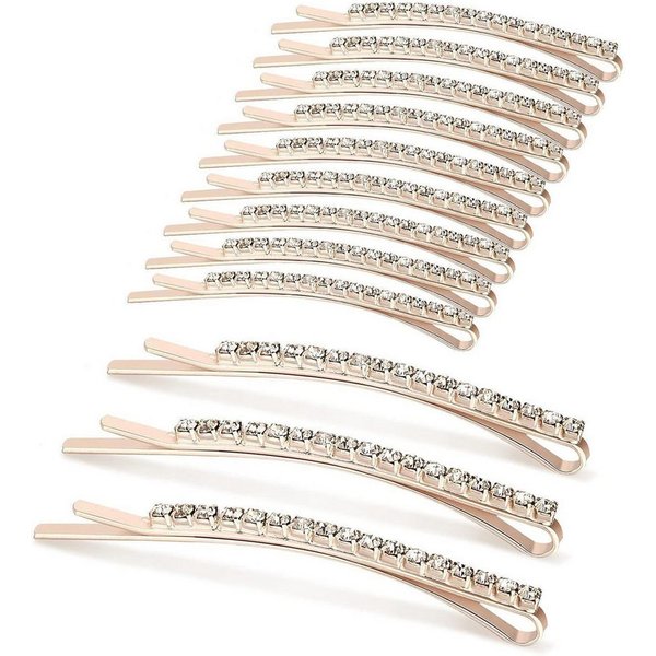 LuxusKollektion Haarnadeln Strass Haarnadeln Set, 12 Stück, Diamant Haarspangen, Mädchen Bobby, 12-tlg.