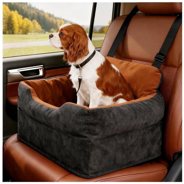 LuxusKollektion Hunde-Autositz Hundeautositz Welpen Hochsitz Sicherheitsgurt bis14kg Schwarz