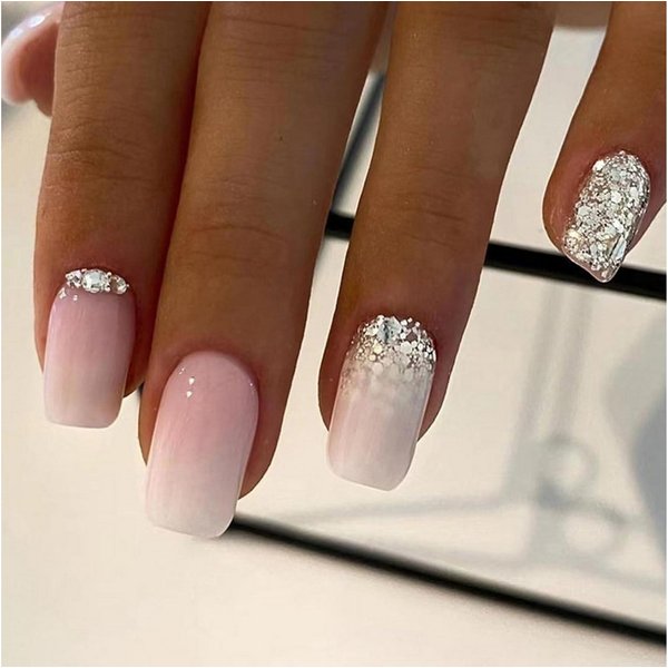 LuxusKollektion Kunstfingernägel 24er Set False Nails French Gradient Ballerina Glossy Acryl Frauen