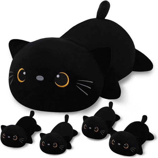 LuxusKollektion Kuscheltier Plüschtier Set 4 Babys Kuschelkissen Geschenk Black Cat (1-St)