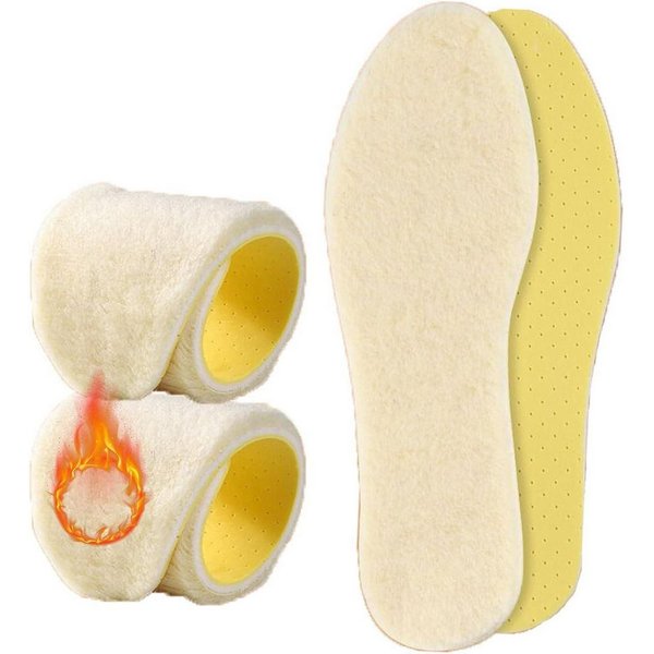 LuxusKollektion Lammfellsohlen Winter Einlegesohlen Lammwolle Warme Innensohle Thermo Damen Herren