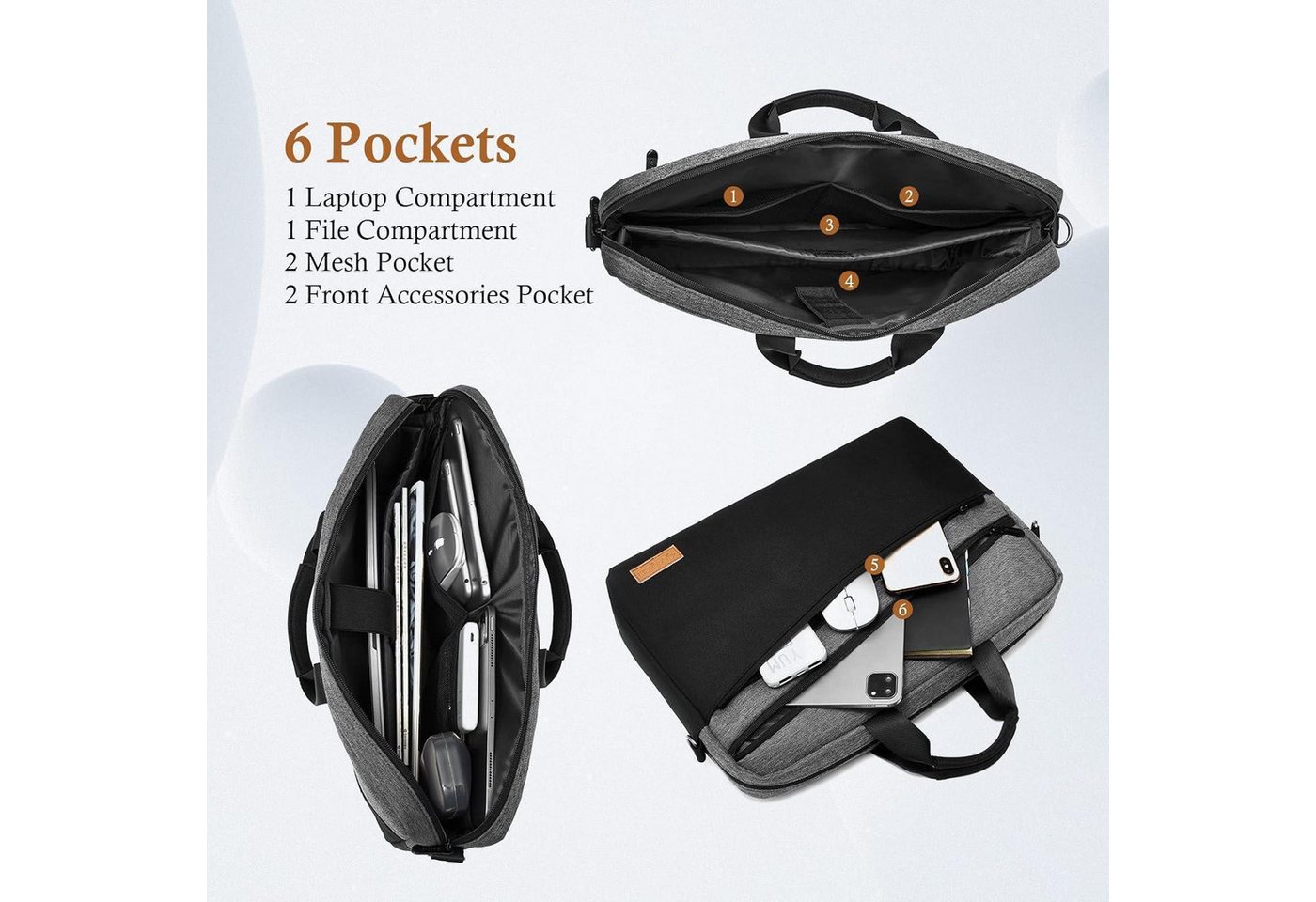 LuxusKollektion Laptoptasche Laptoptasche Laptop 17 17,3 Zoll Aktentasche Wasserdicht – Bild 4 von 5