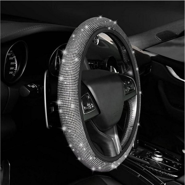 LuxusKollektion Lenkradbezug Lenkradbezug Universal Auto Glitzer Rhinestones Deko Frauen Silber