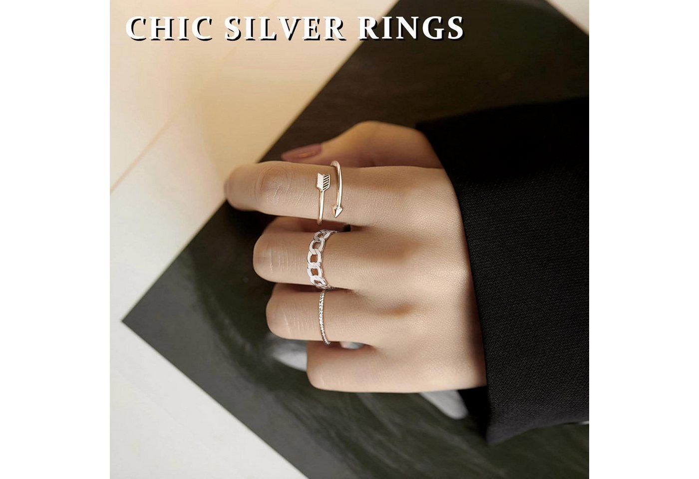 LuxusKollektion Ring-Set 20er Set Silber Ringe Verstellbar Offen Knoten Schmetterlings Herz für – Bild 3 von 5