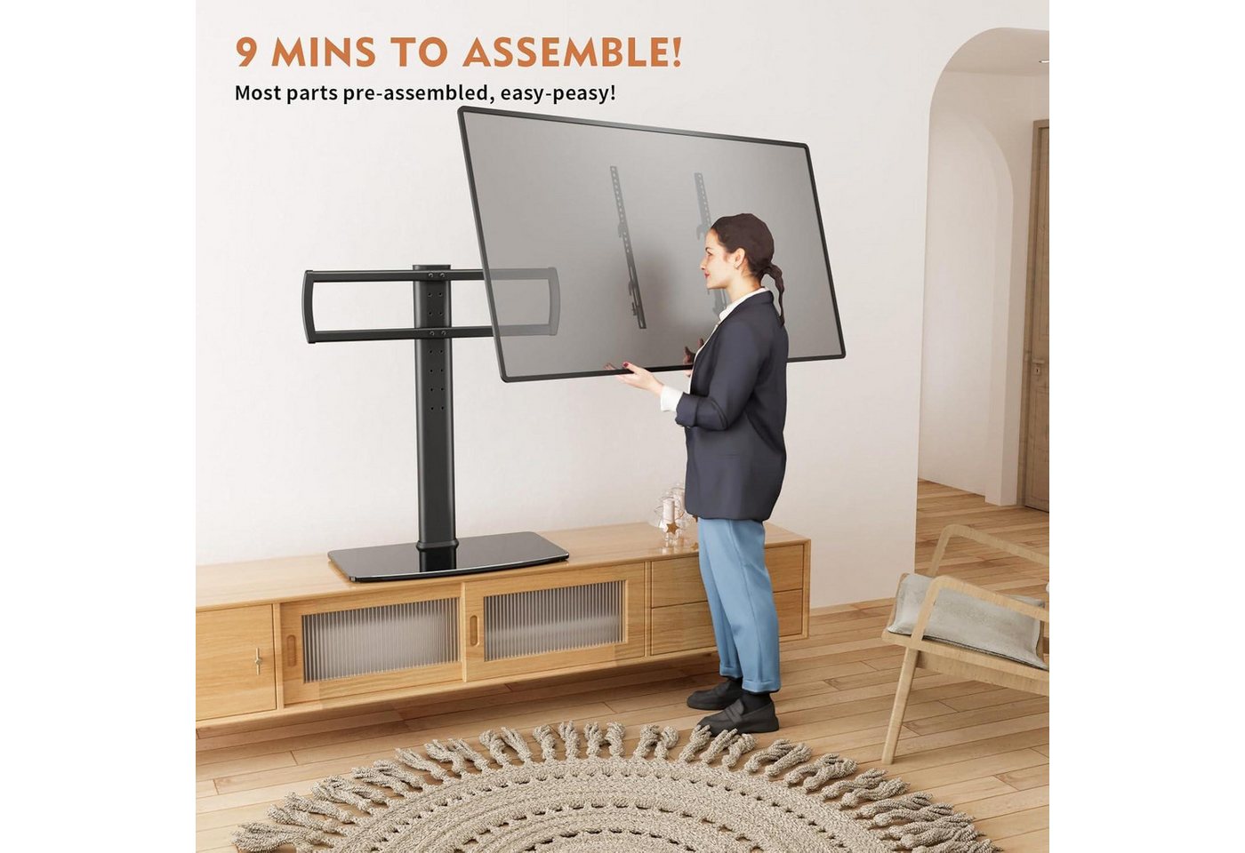 LuxusKollektion TV-Ständer TV Standfuß Universal Höhenverstellbar 40-86 Zoll LCD LED – Bild 3 von 5