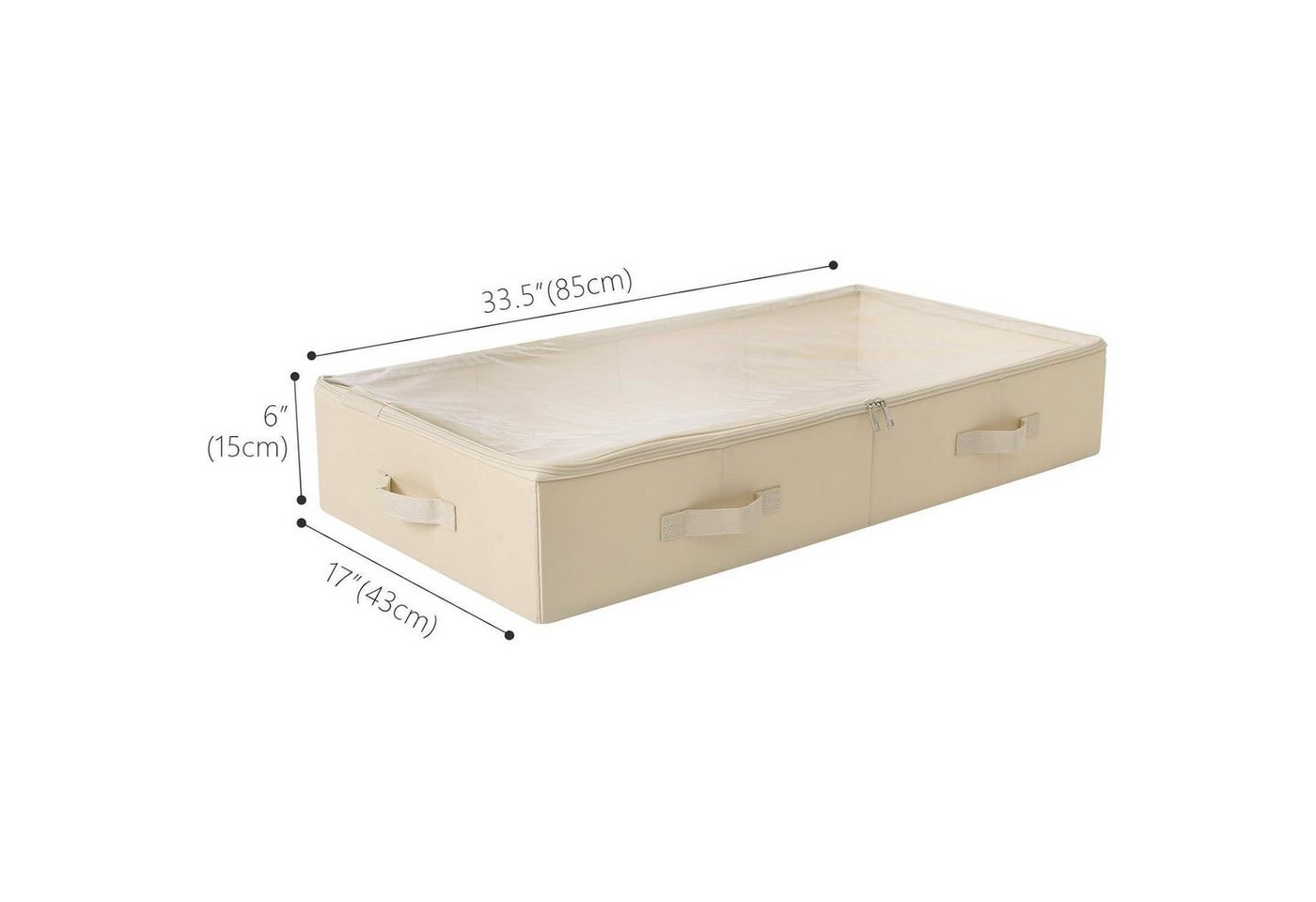 LuxusKollektion Unterbettkommode Unterbett Aufbewahrungsboxen Deckel Schuhe Bettwäsche 85*43*15cm Beige – Bild 2 von 5