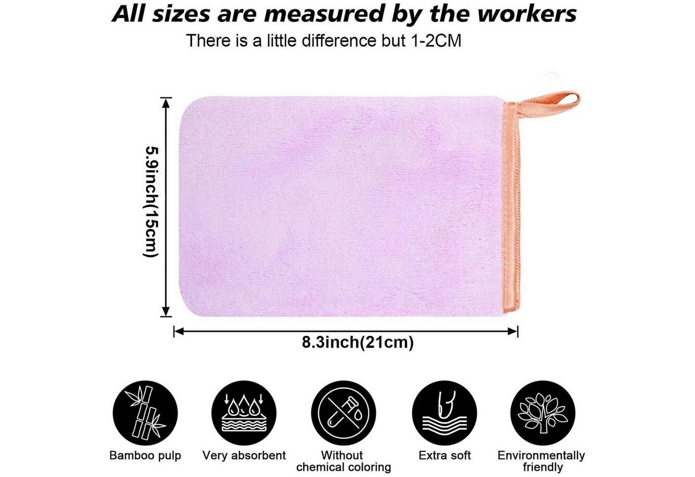 LuxusKollektion Waschhandschuh 6er Set Mikrofaser Waschhandschuhe Korallenvlies 15x21cm – Bild 3 von 5
