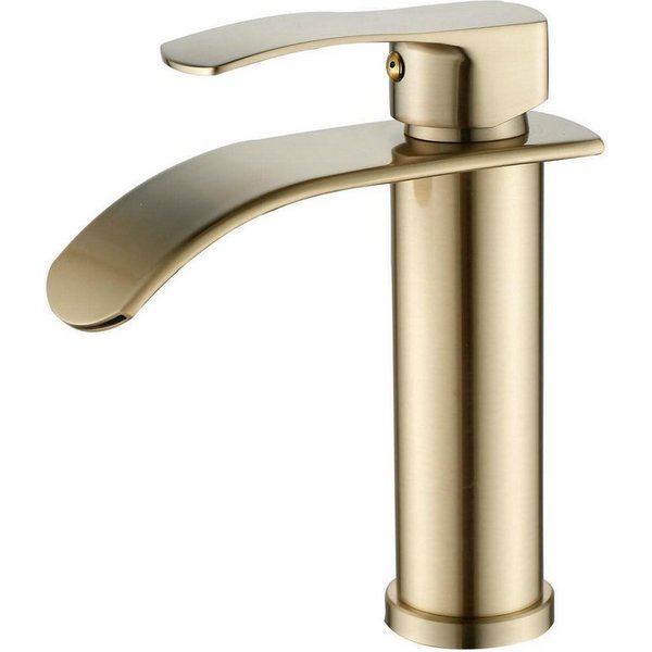 LuxusKollektion Waschtischarmatur Waschtischarmatur Einhebel Wasserfall Gold Kalt Kurz Gebürstetes Gold