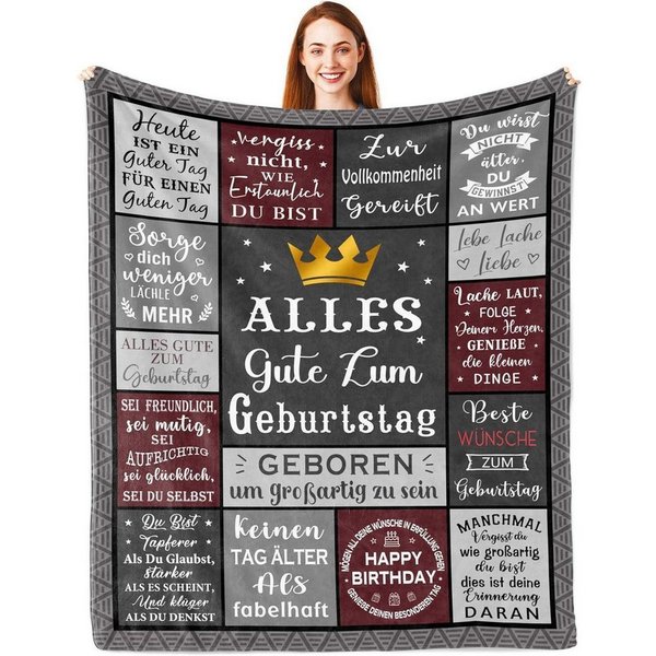 Wohndecke Decke 200x150cm Geburtstagsgeschenk Geburtstags Geschenk 200x150CM, LuxusKollektion