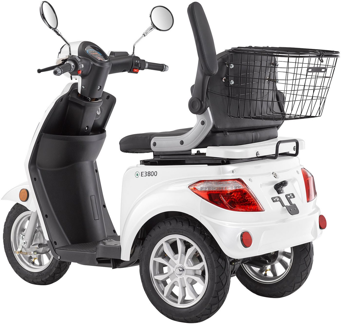 Luxxon Elektromobil E3800, 800 W, 20 km/h, (Elektroroller, Korb), bis zu 65 km Reichweite, Elektro Dreirad, Seniorenmobil – Bild 3 von 5