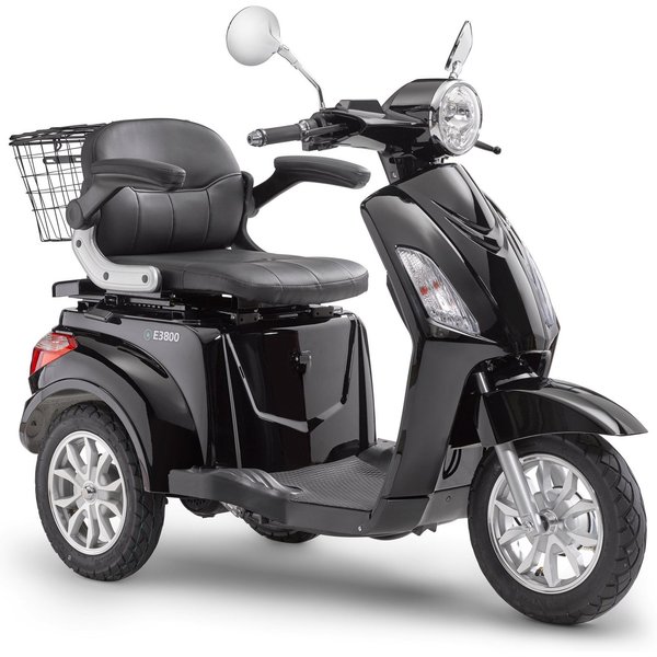 Luxxon Elektromobil E3800, 800 W, 20 km/h, (Elektroroller, Korb), bis zu 65 km Reichweite, Elektro Dreirad, Seniorenmobil