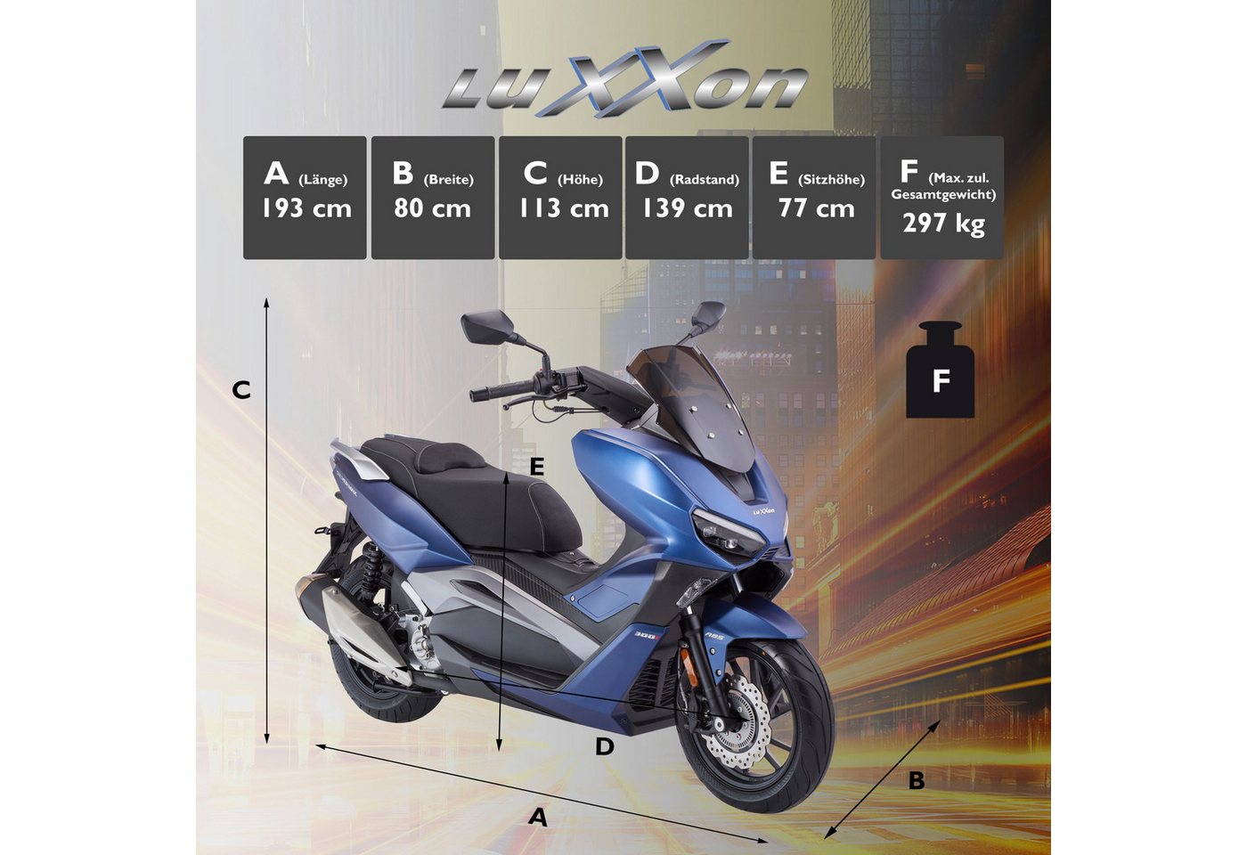 Luxxon Motorrad Silvermax, 278,2 ccm, 120 km/h, Euro 5 – Bild 4 von 4