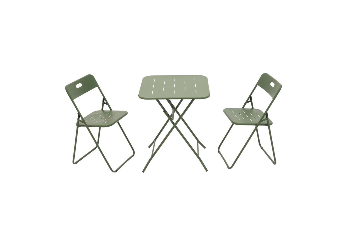 LVHOM Balkonset klappbar, wetterfest, abgerundete Kanten, 2 Personen, (Gartenmöbel Bistro/Terrasse Set, rutschfeste Stuhlfuß, durchbrochene Sitzfläche/Tischplat – Bild 2 von 5